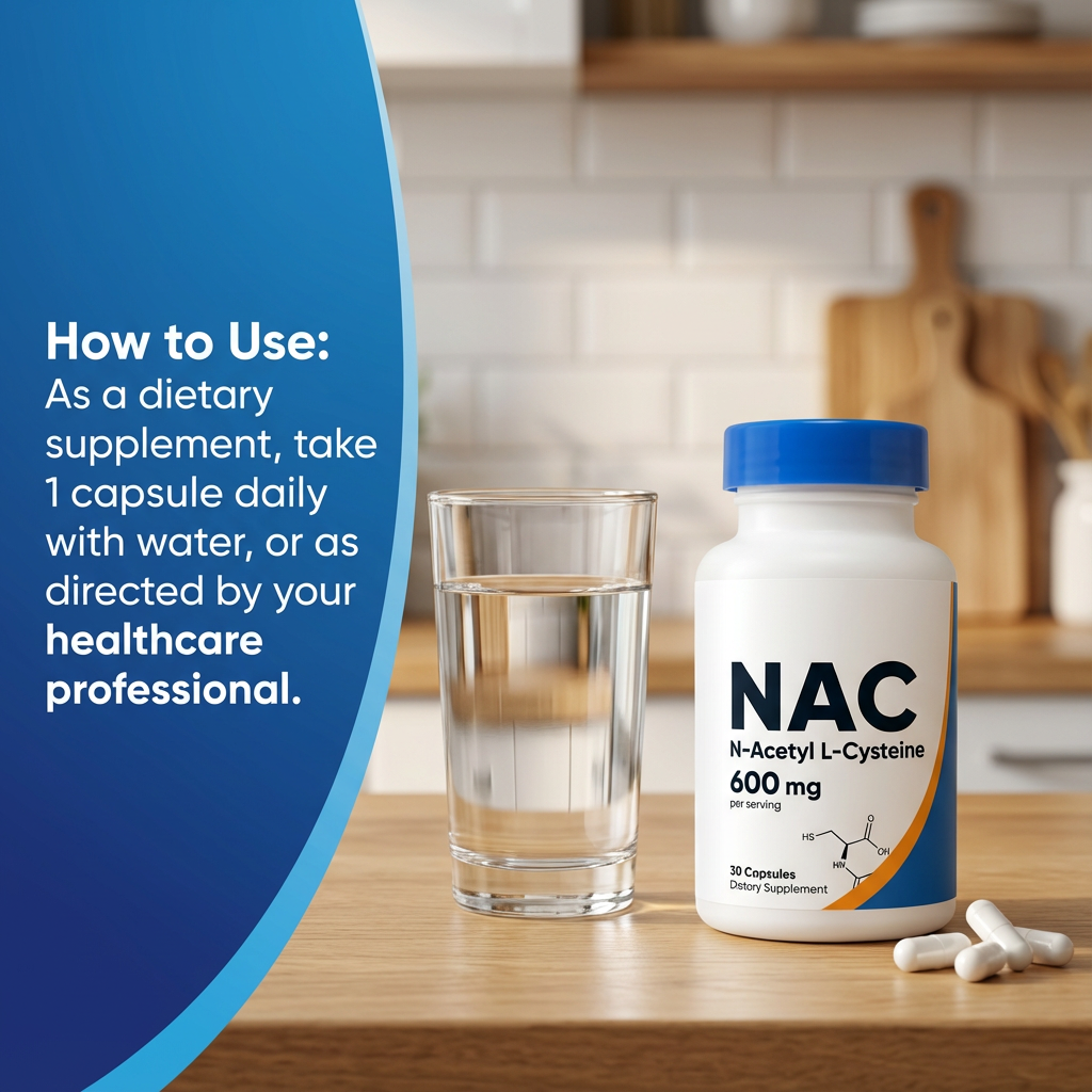 NAC N-Acetyl-L-Cysteine for Daily Antioxidant Support (30 Capsules)