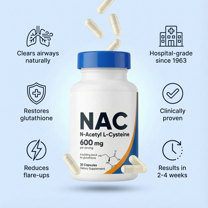 NAC N-Acetyl-L-Cysteine for Daily Antioxidant Support (30 Capsules)